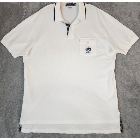 Polo Ralph Lauren Other - Polo Ralph Lauren Royal Yacht Club Shirt Mens XL White Pique Pocket Vintage Polo